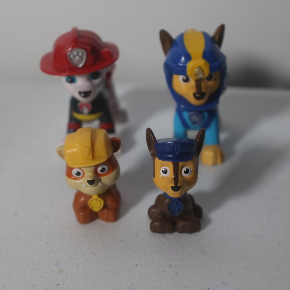 Lot of 4 Paw Patrol Marshall Chase Action Pack Pup & Rubble Chase Mini